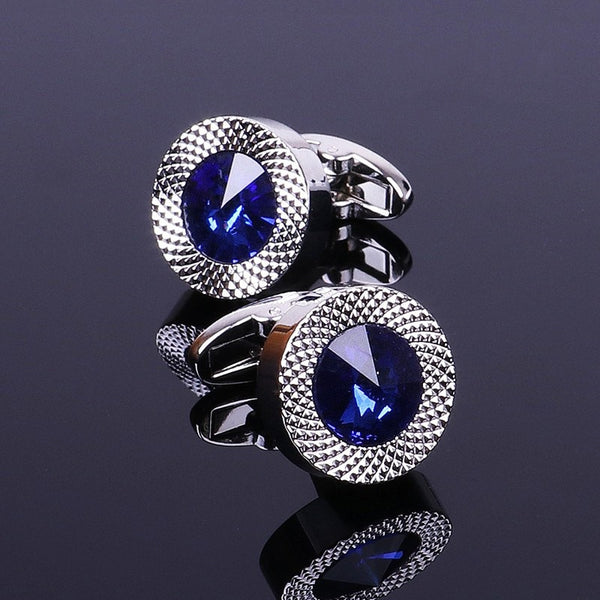 Blue Crystal Cone Cufflinks