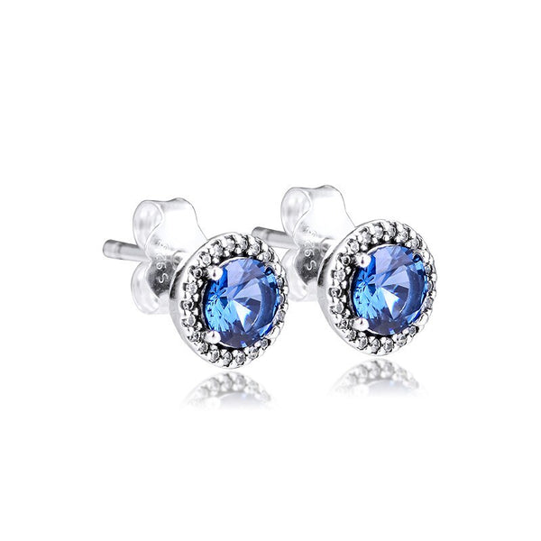 Round Stone Stud Earrings