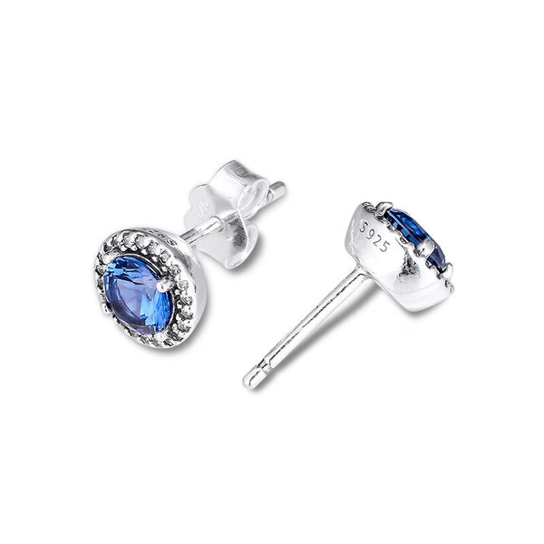 Round Stone Stud Earrings