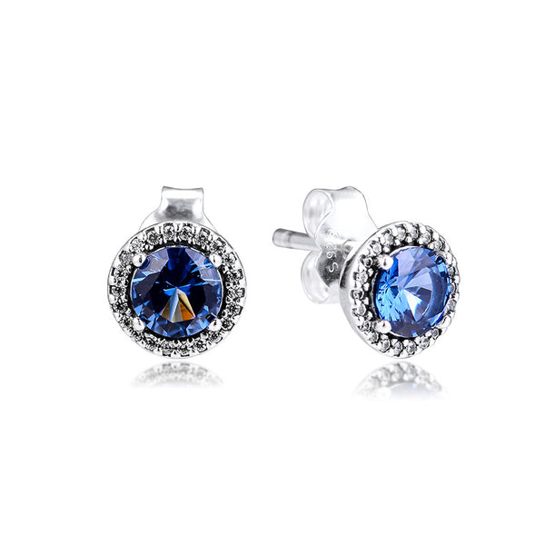 Round Stone Stud Earrings
