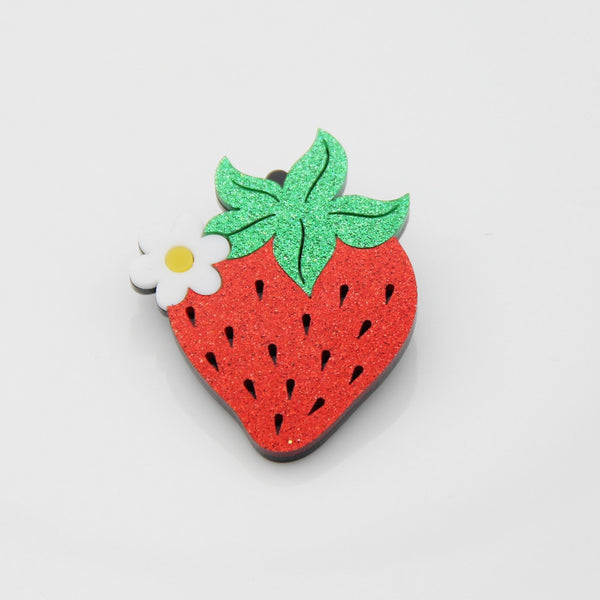 Red Glitter Brooch Pins