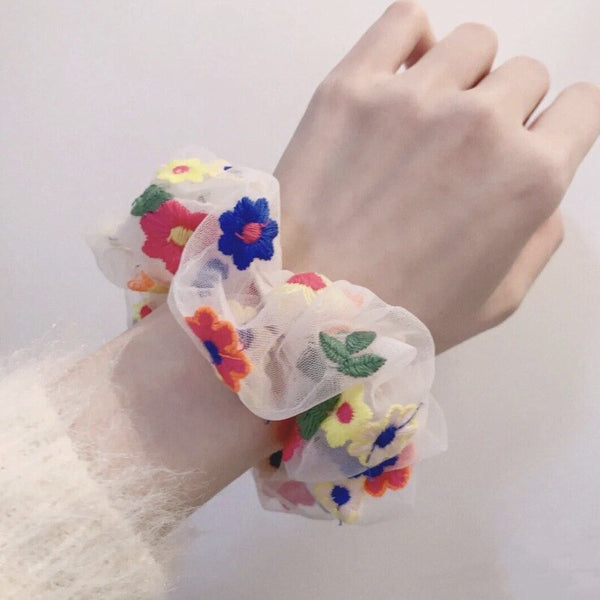 Embroidery Flowers Hair Rope