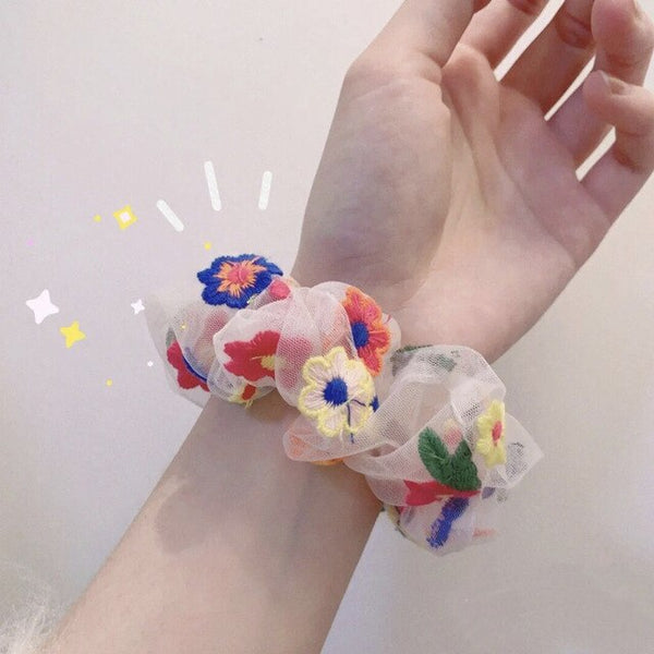 Embroidery Flowers Hair Rope