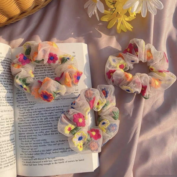 Embroidery Flowers Hair Rope