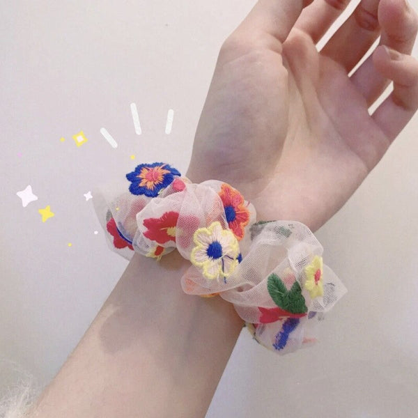 Embroidery Flowers Hair Rope